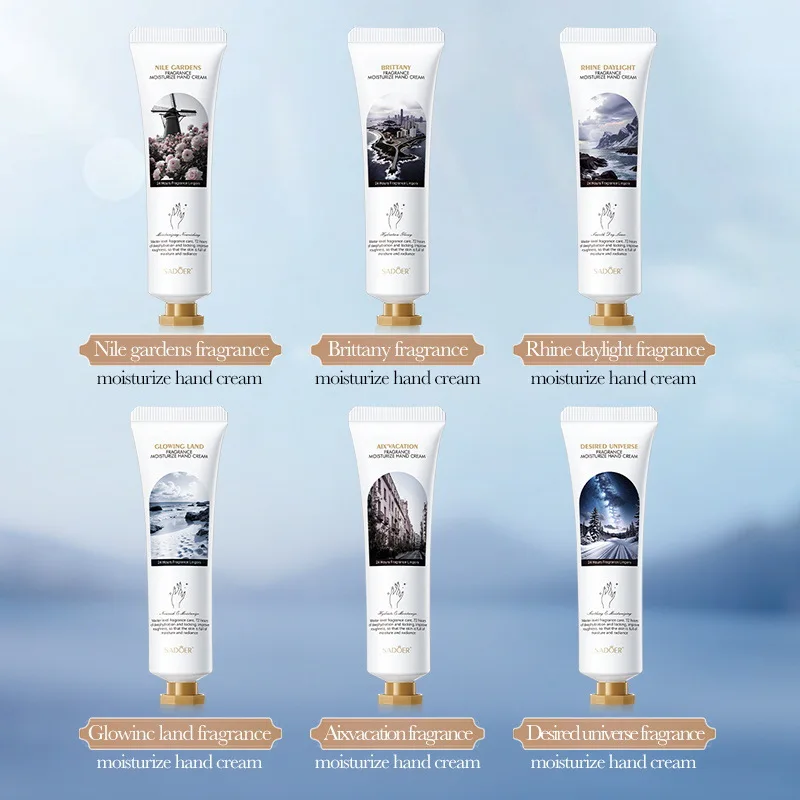 6pcs/kit SADOER Fragrance Hand Cream Hands Whitening Moisturizing Anti Wrinkles Anti-Aging Hand Skin Care Products