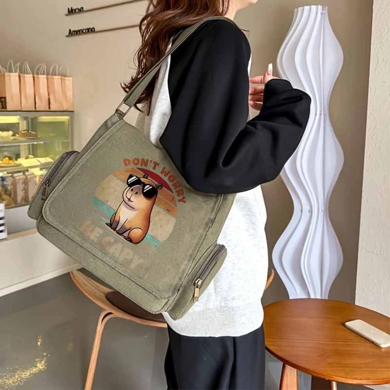 Capybara Print Women's Bag Men's Bag Shoulder Bag Crossbody Bag Messenger Bag Large Capacity Laptop Bag