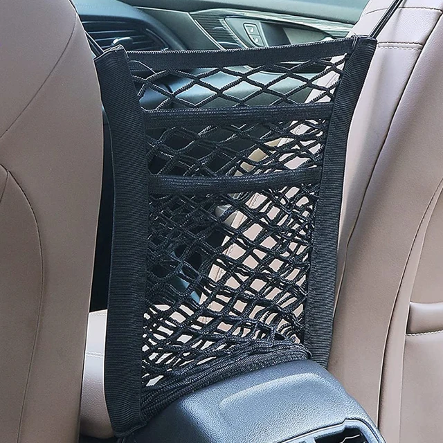 3-Layer Car Storage Net Bag Between Seats Car Divider Barrier Stretchable  Elastic Mesh Bag Organizer Car Accessories Interior - AliExpress