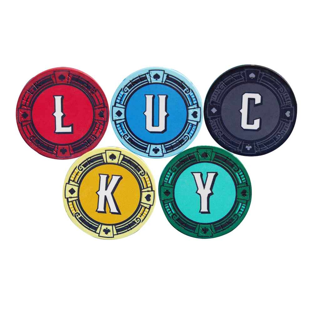 10pcs New  LUCKY Ceramic Poker Chips 43mm Texas Hold 'em Casino Chips Board Game Entertainment Coins 10pcs lot 5mp ir 3 6mm lens1 2 5 cctv mtv board lens cctv lens hd camera m12 mount for 720p hd 1080p ip camera cctv camera