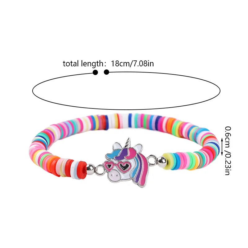 12 Stück/Set Einhorn-Charm Elastische Perlenarmbänder für Kinder Mädchen Geburtstagsparty-Geschenke Piñata-Füller Gastgeschenke Babyparty – Detail 8