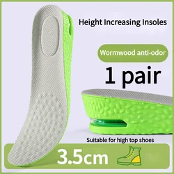 Air Cushion Height Boost Insoles - Breathable, Sweat-Resistant & Shock-Absorbing - EU35-36 (3.5cm Gray Green)