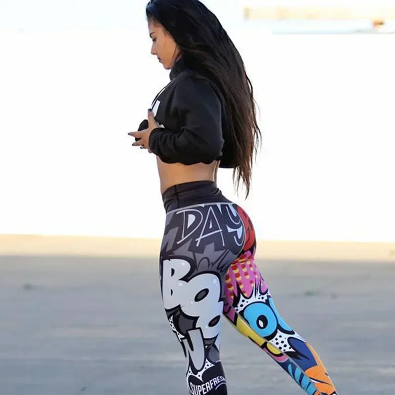 Women Digital Printing Leggings Workout Leggings High Waist Push Up Leggins Mujer Fitness Women's Pants casual sports pants
