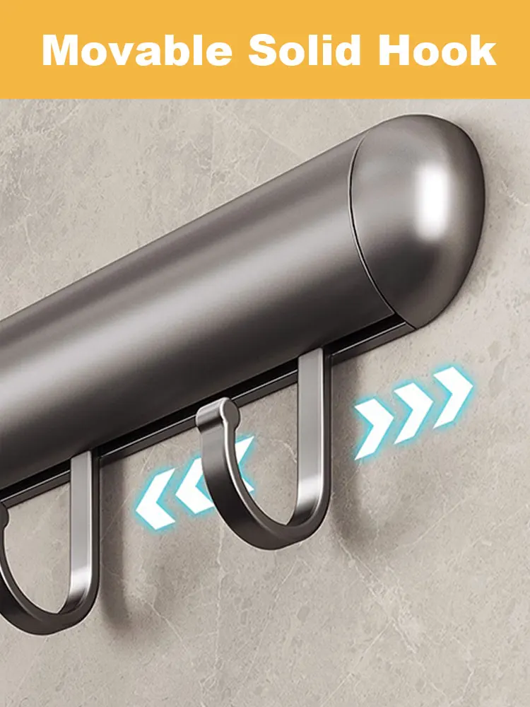 Description Picture 6 of item30-50cm Wall Mounted Kitchen Hook Rack Aluminum Cabinet Storage Kitchen Utensils Rack Spoon Shovel Movable Hook Hardware Access