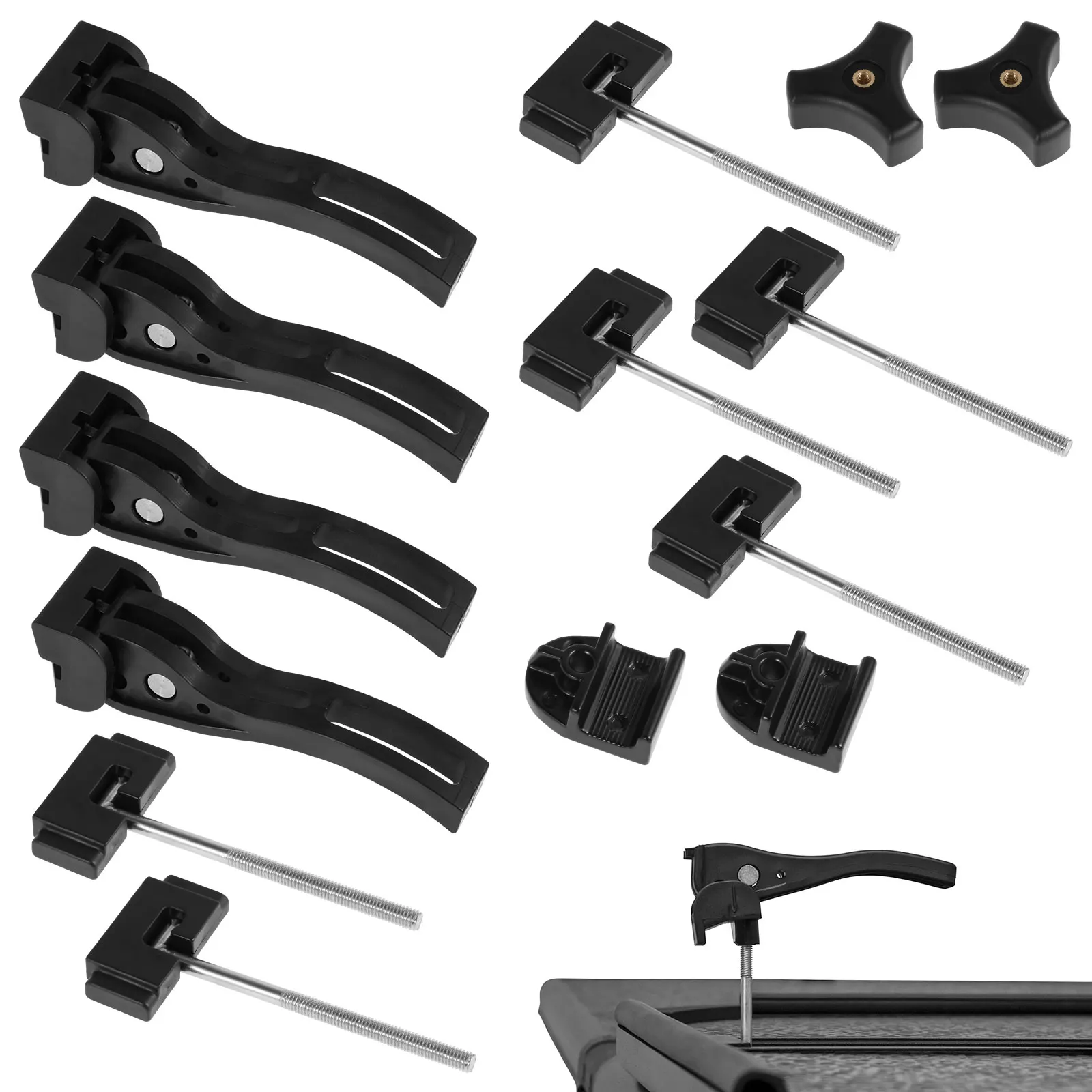 

20Pcs Tonneau Cover Replacement Clamps Kit Sturdy Hard Tri-Fold Tonneau Cover Bolt Parts Stable Tonneau Cover Accessories with 2