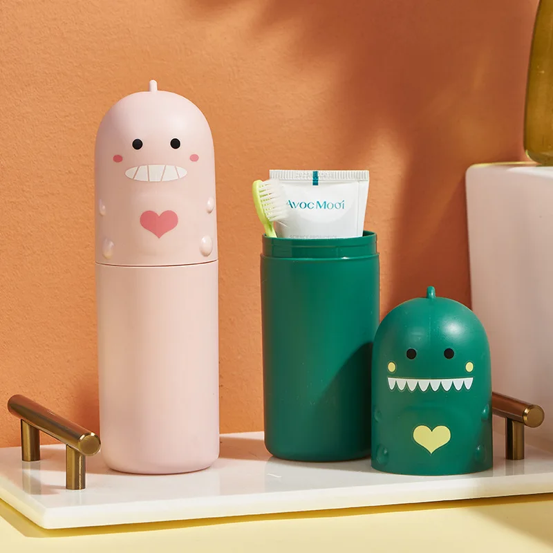 Mini Toothpaste Container Cute Portable Toothbrush Holder Box Travel Toothbrush Cup Mouthwash Cup ...