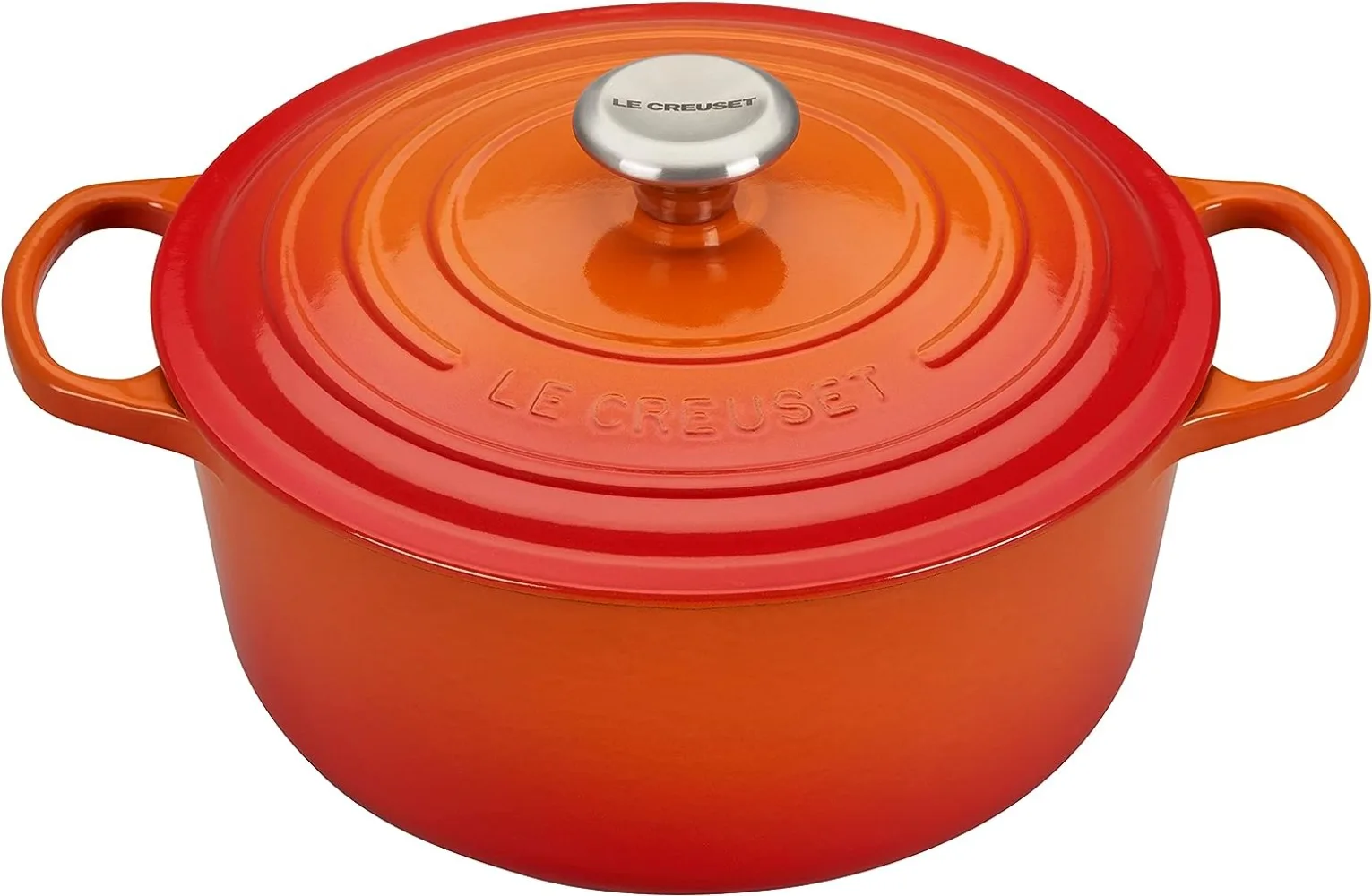 

Эмалированная чугунная круглая голландская печь Le Creuset с крышкой, 5,5 кварт, с эффектом пламени