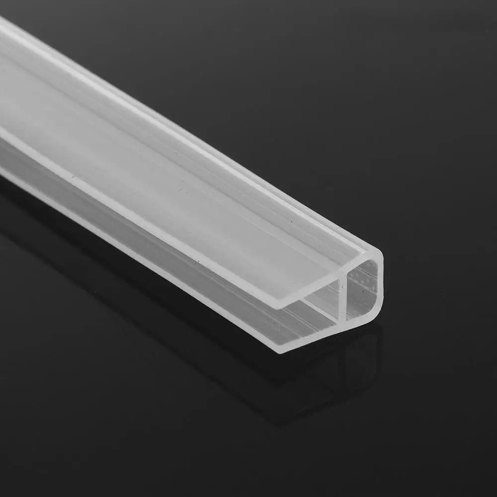 Door Seal Strip 1M 6-12mm F U h Shape Glass Door Sealing Strips Silicone Rubber Window Glass Seal Strip Bath Screen Door Weatherstrip