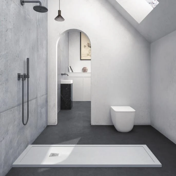 

anti-slip artificial stone resin shower tray showerroom base modern SMC aluminium shower tray with drain for house