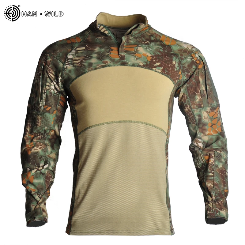 

HAN WILD футболка, военные походные рубашки, боевая рубашка, тактическая одежда, военная одежда, камуфляжный армейский костюм для страйкбола, дышащий