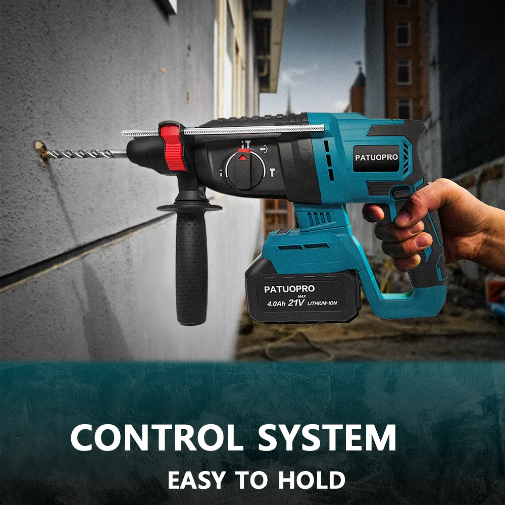 26mm Brushless Electric Hammer Pick Impact Drill Cordless 4-Mode Rotary Power Tools For Makita 18V Battery(No Battery) 5