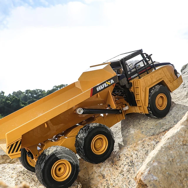 1:24 HUINA 568 RC Truck Dumper Excavator crawler 9CH 2.4G Radio Controlled Car Electric vehicle Tractor Model Toys for boy gift 2