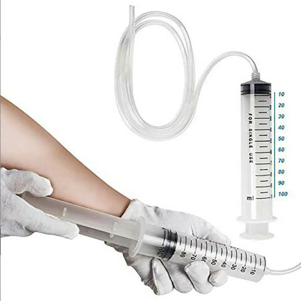 

100ml Transparent Plastic Syringe Reusable Hydroponics Nutrient Measuring Syringe Ink Work 100cm Tube School Supplies Wholesale