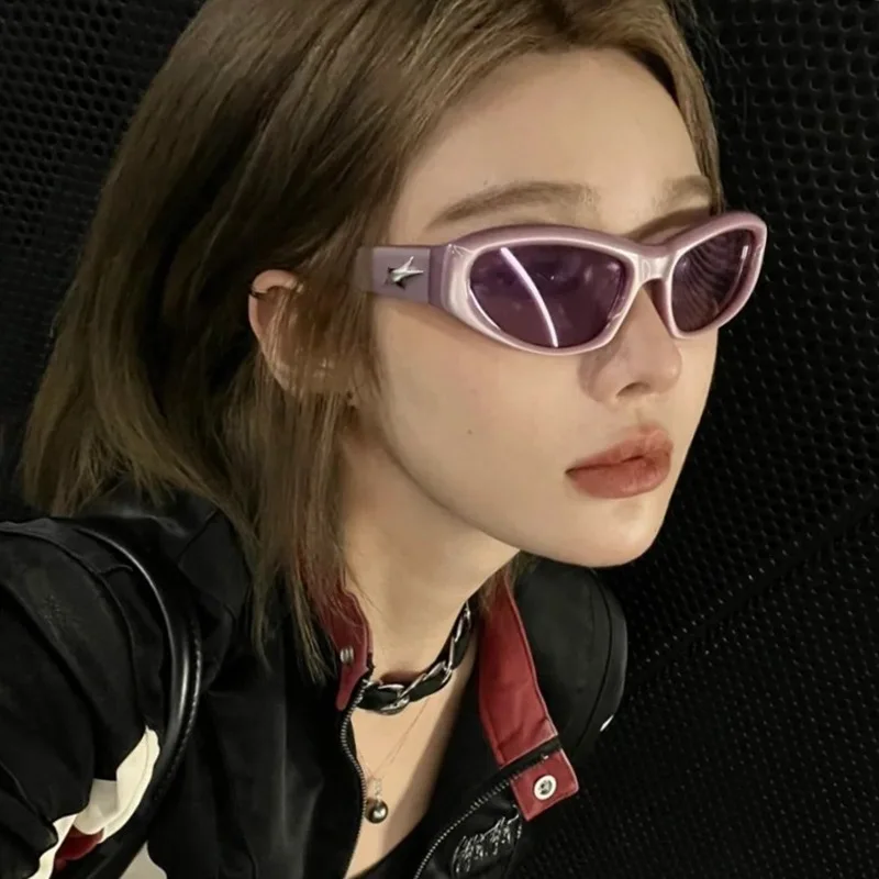Pentagram Spice Girls Cyberpunk Sunglasses SportStreet Riding Eyewear Sweet Cool Style Y2K New GirlsFuturistic Sunglasses
