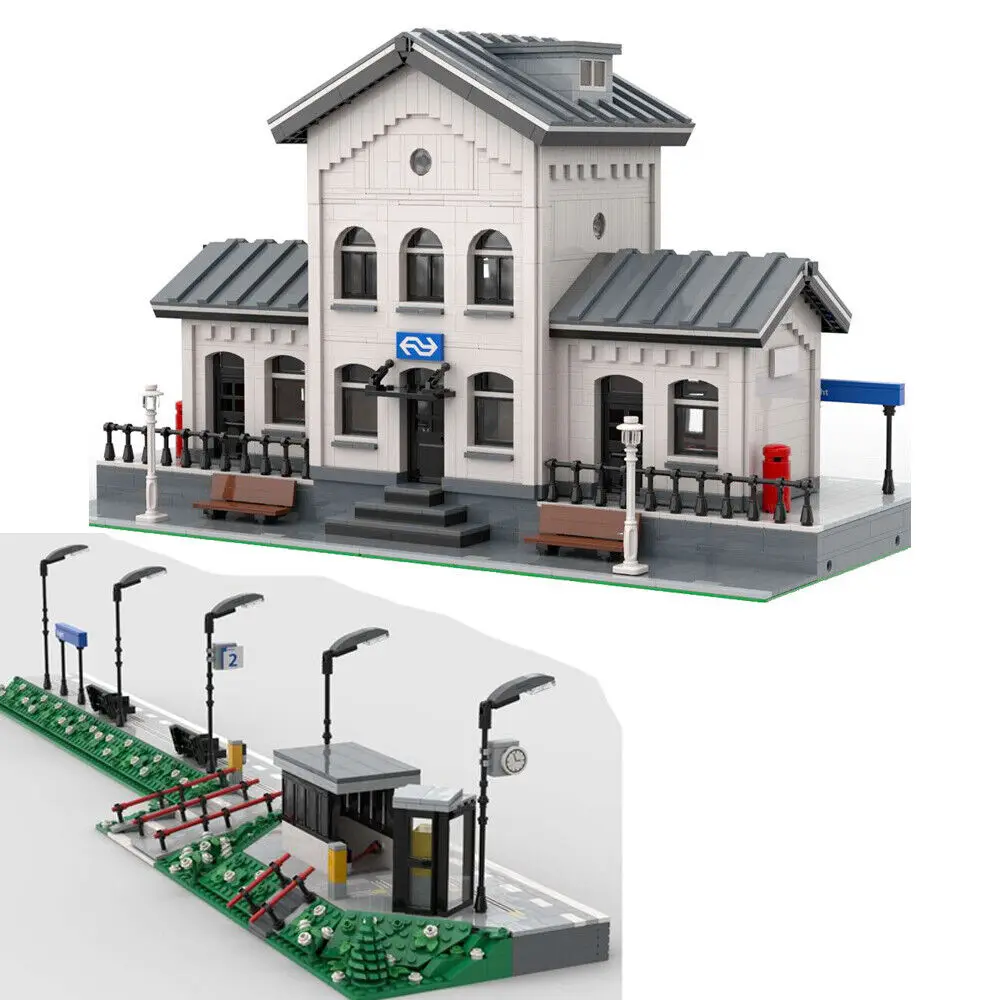 Vught Train Station Platform Model Building Toys Set 1206 Pieces MOC
