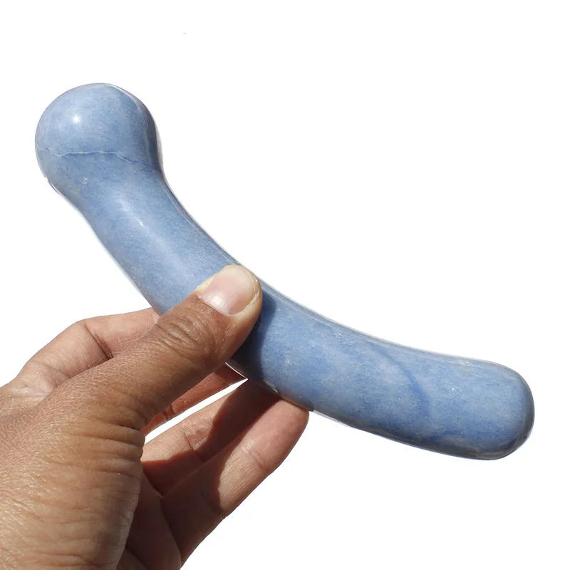 

1 Pcs 17-18 CM Natural Blue Aventurine Circle Head Crystal Massage Wand