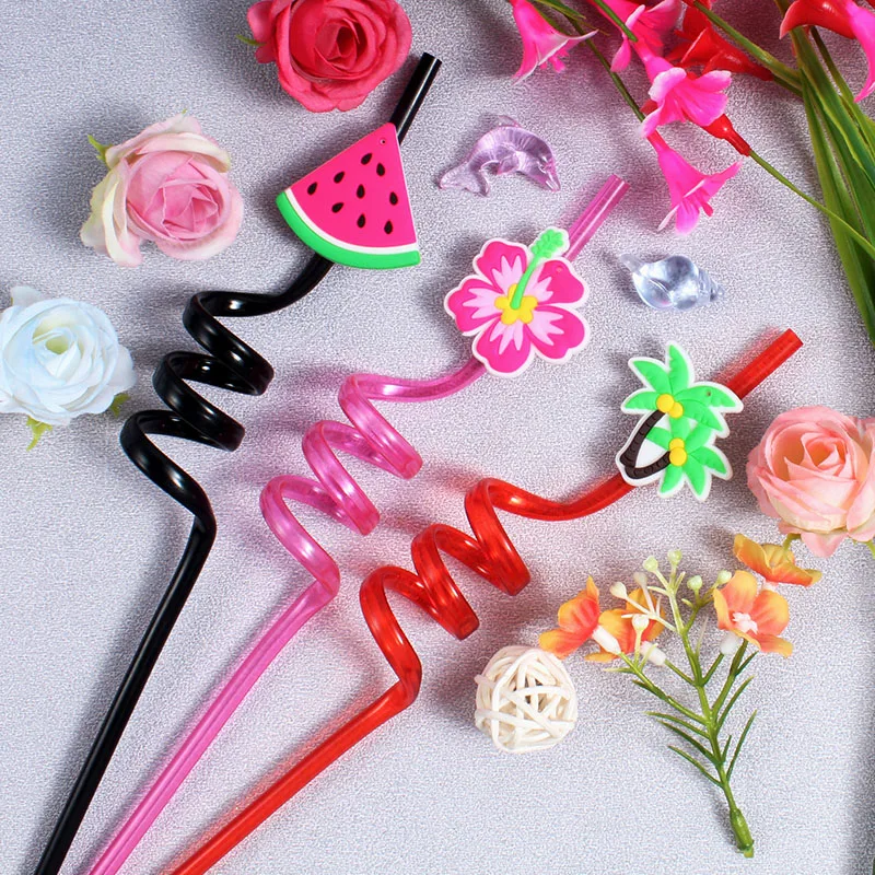 Rainforest-Themed Reusable Straws - 8-Pack for Parties and Events