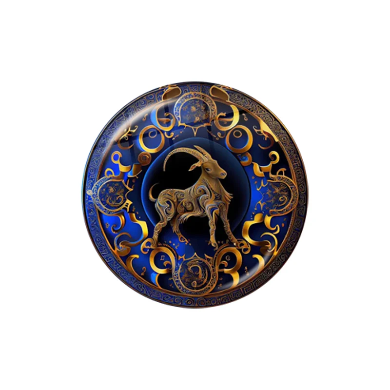 Zodiac Punk Mysterious Glass Cabochon - Handmade Constellation Art Piece