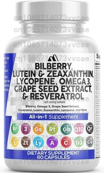 Nutraceuticals Eye Complex - Lutein + Bilberry + Zeaxanthin+Resveratrol Grape - Ultra Vision Support Supplement for Healthy Eyes