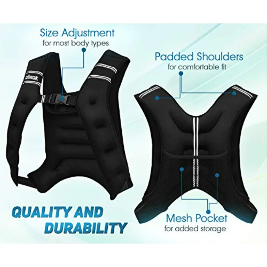 Sport Weighted Vest 12 pounds Cardio Strength Training Workout Equipment Body Weight Vest for Running Walking Men Women 12 lbs