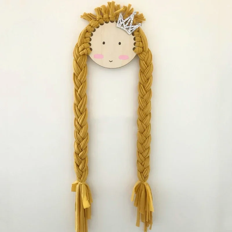 

Pigtails Hair Clips Storage Organizers For Girls Kawaii Room Decor Macrame Hair Bows Holder Decoration Wall Hanging Decorations