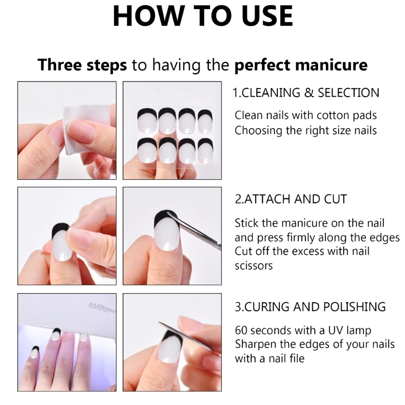 

Semi Cured Nails Polish Wraps French Gel Nails Stickers Full Wraps Gel Strips Nails Decoration