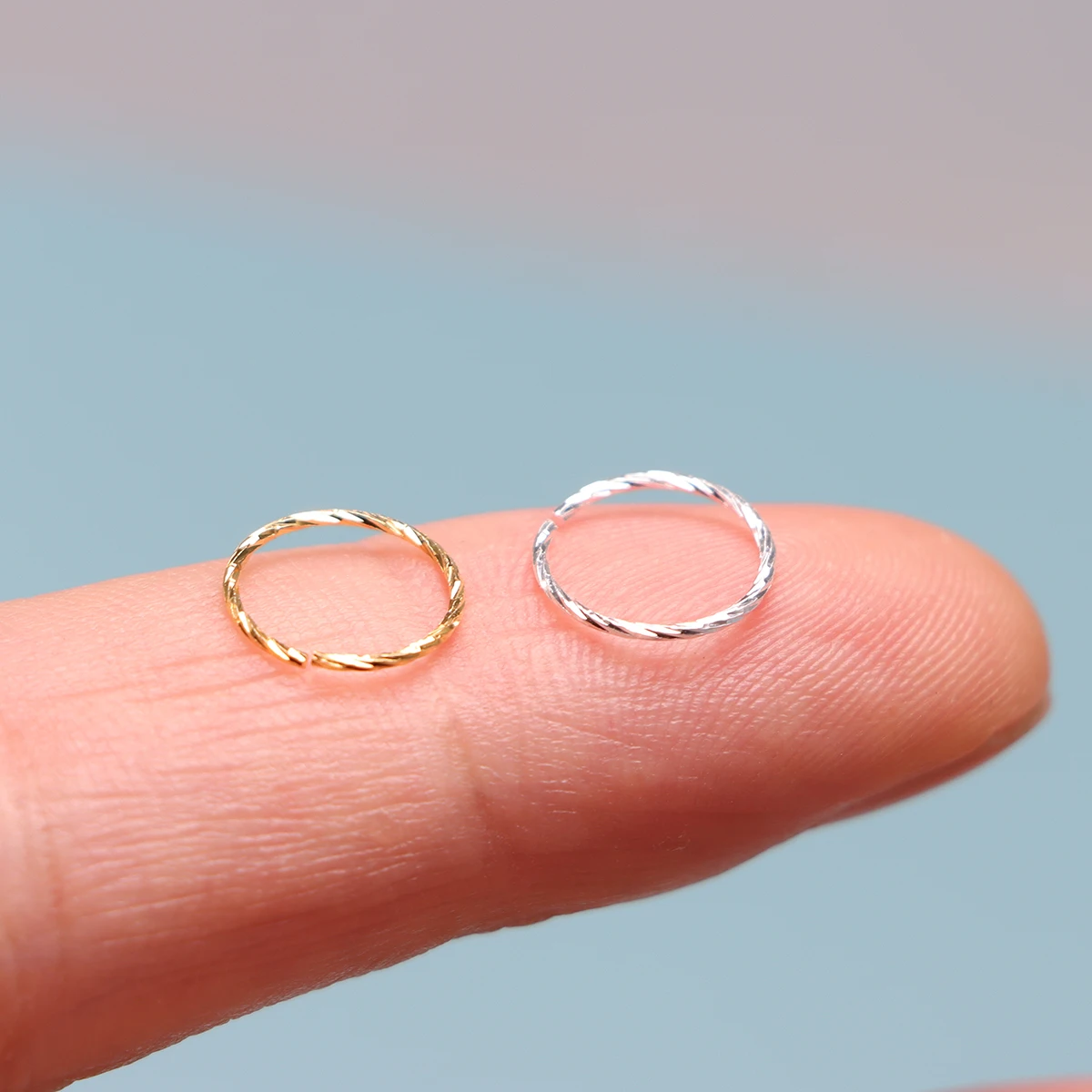20pcs/pack 925 Sterling Silver Twist Nose Ring Cartilage Tragus Helix Lip Body Piercing Jewelry 6mm 8mm 10mm nose piercings