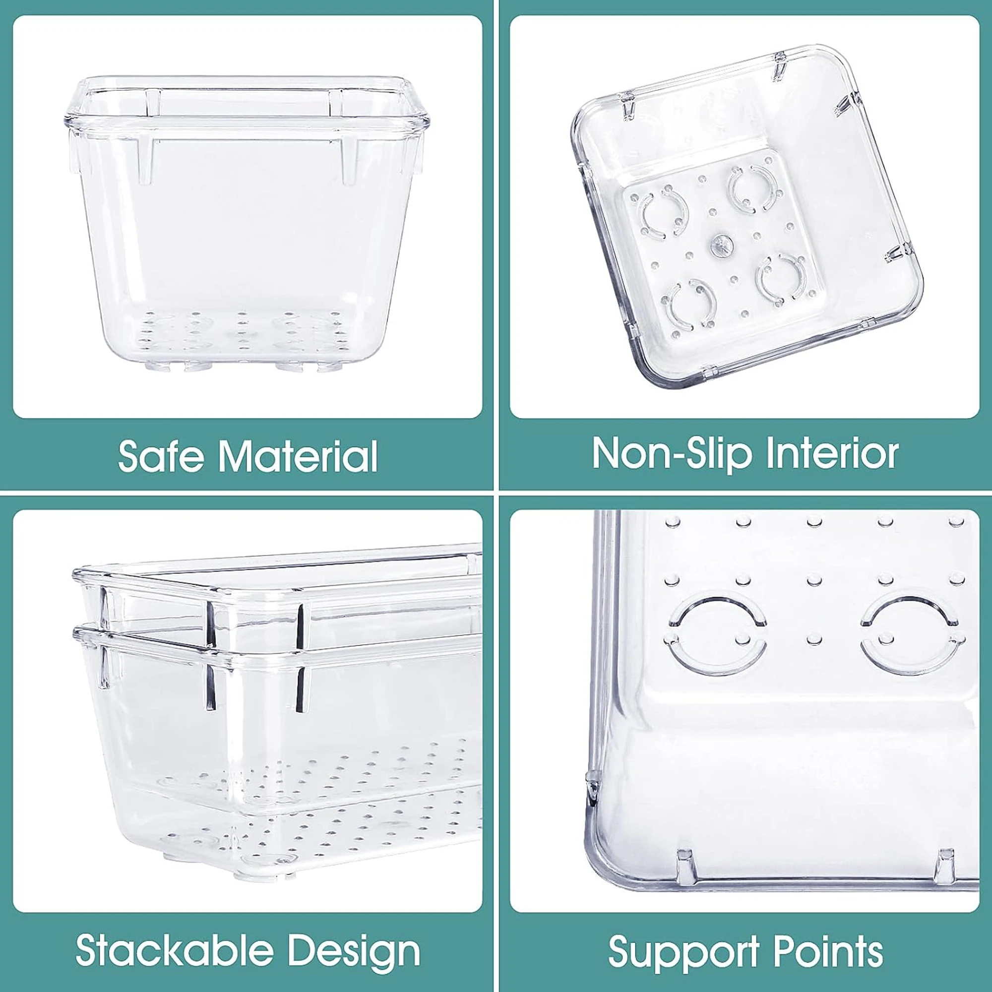 4/8/13/25/28/37피스 서랍 정리함 세트, 다기능 투명 플라스틱 서랍 정리함 세트, 화장품, 보석, 문구류, 가정 정리, 사무용품 등에 적합