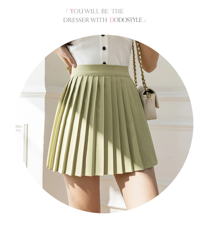 summer skirts New Preppy Style High Waist Solid Pleated Mini Skirts Women Summer Spring Korean Fashion Clothes Black A-line Skirt Womens 2022 skirts for women