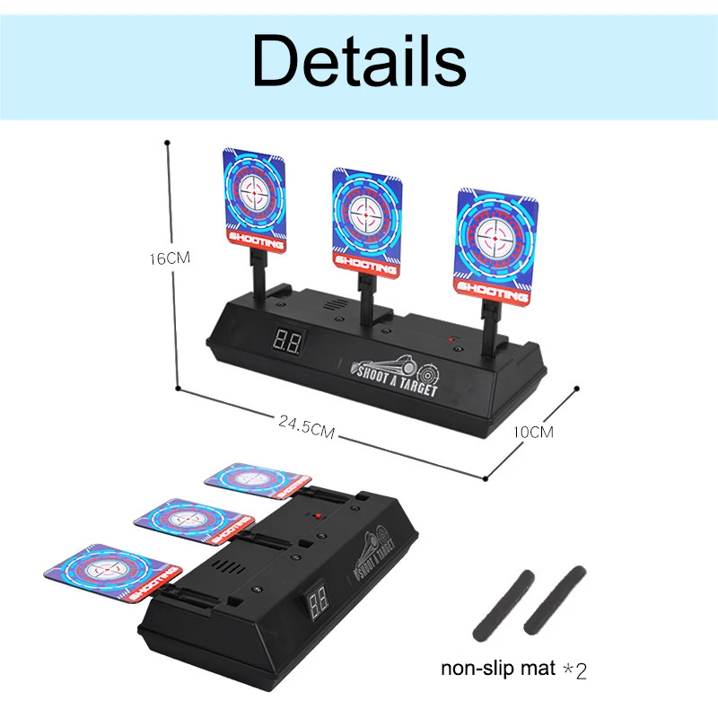 Fully Automatic Nerf Guns Auto Reset Electric Shooting Target Kids Eva Soft Water Ball Games Weapon Pistol Rifle Shooting Board 5