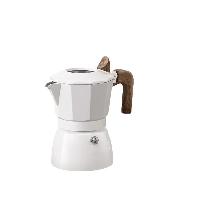 150ML Double-valve Moka Pot With Vintage Wooden Handle Espresso Maker Brewing Coffee Italian Cafe Pot Kitchen Cafe Accessories espresso coffee maker,coffee maker,coffee pot,espresso maker,coffee maker accessory