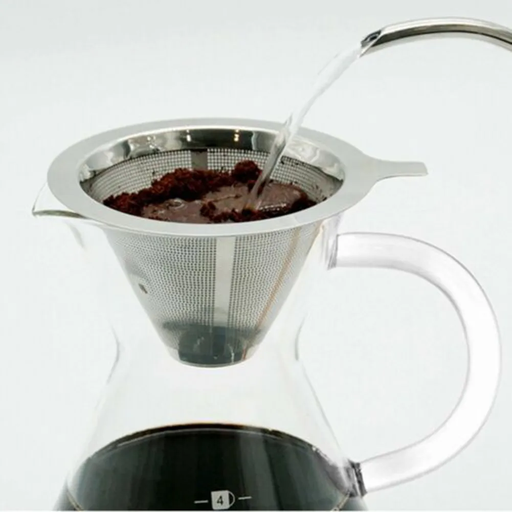 

Stainless Steel Coffee Filter Over Portable Pour Reusable Small And Light Compact Dripper Hot Water New Useful