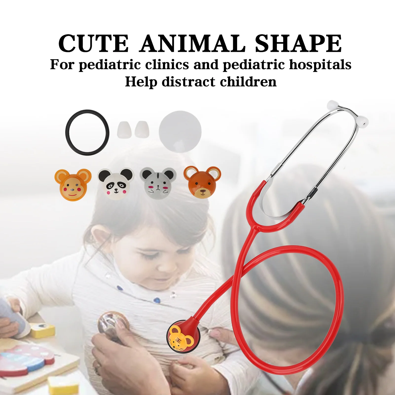 Pediatric Stethoscope 5 Heads  Thin Fiber Diaphragm Cartoon Animals Multiple Colors  Stethoscope for Pediatrician