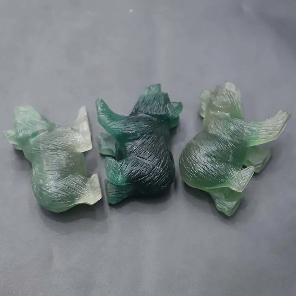 1Pcs Natural Stone Carved Bear Animal Ornaments Fluorite Crystal Quartz Stone Crafts Handmade Figurine Home Decoration Wholesale