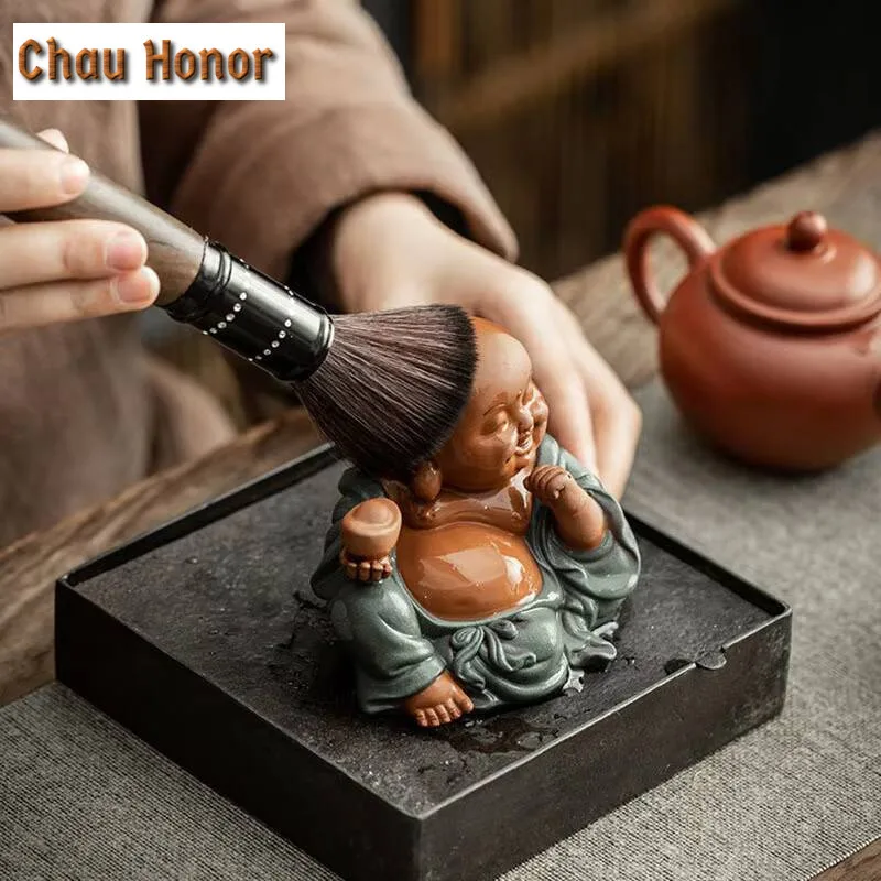 Ceramic Maitreya Buddha Statue Maitreya Buddha Tea Pet Teahouse Ornaments Ceramic Home Decor Sculpture Tea Ceremony Accessories