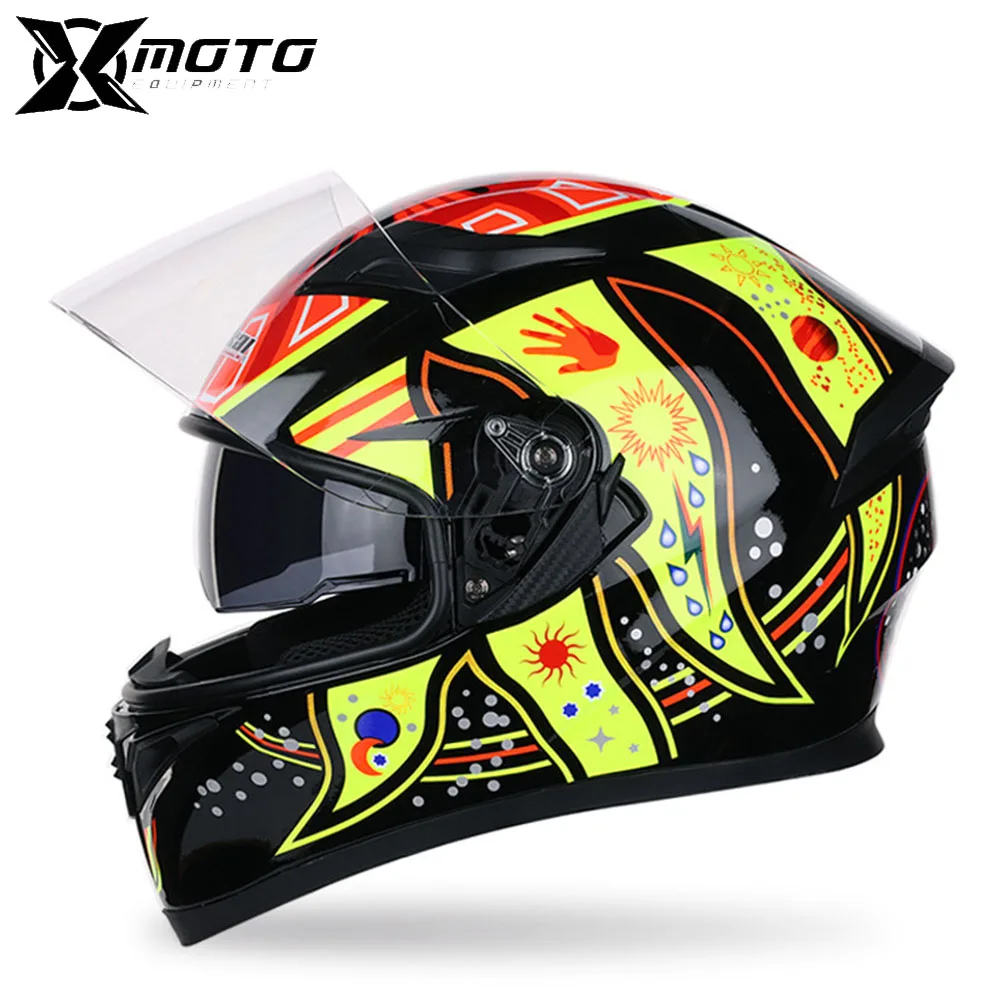 

Four Seasons Helmets Men's Motorcycle Helmet Motorcycle Helmets ABS Material Full Face Open Helmet Telescopic Lenses Anti-fall