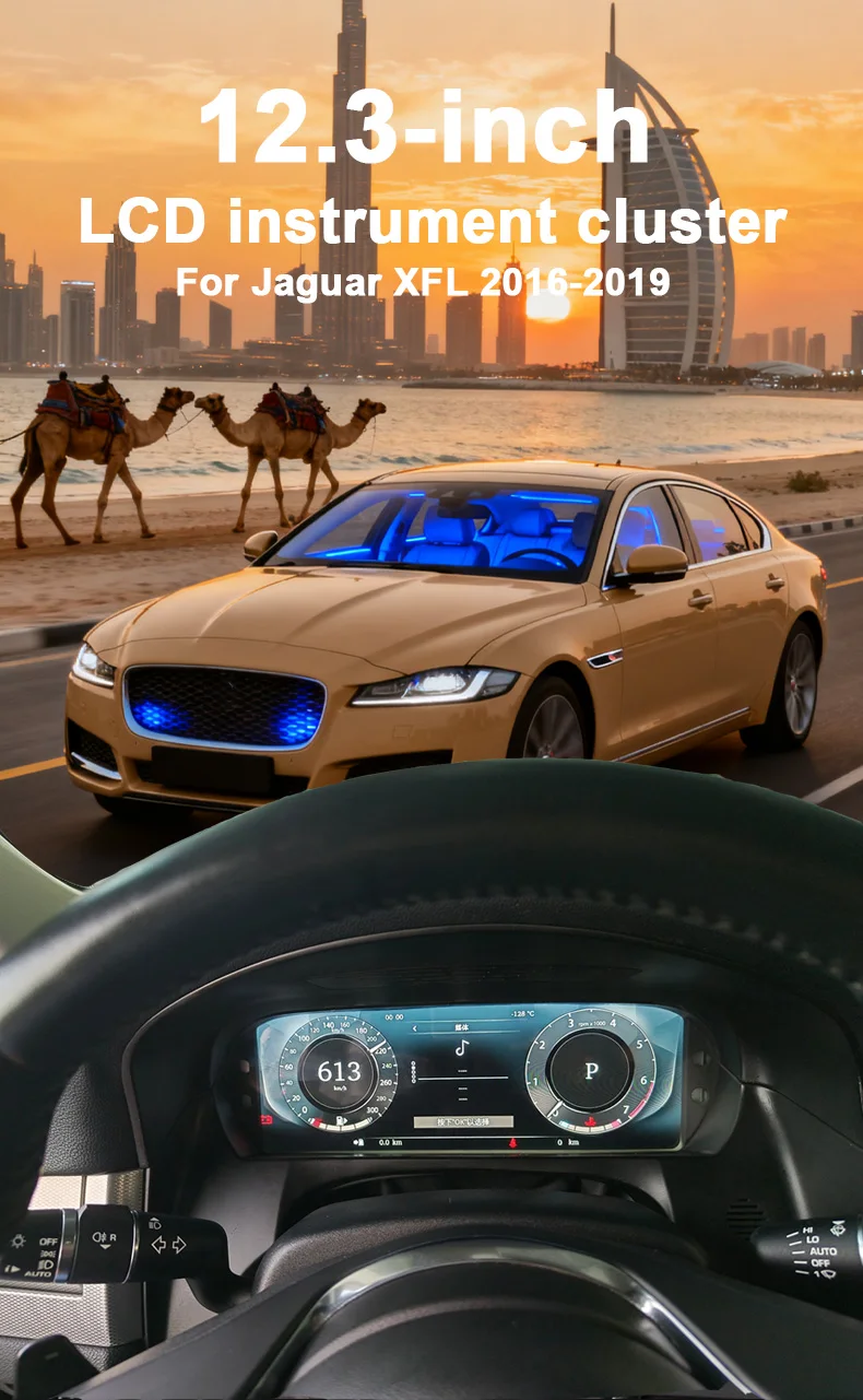 For Jaguar XFL 2016-2019 Carplay Car LCD Digital Instrument Cluster Speedometer,