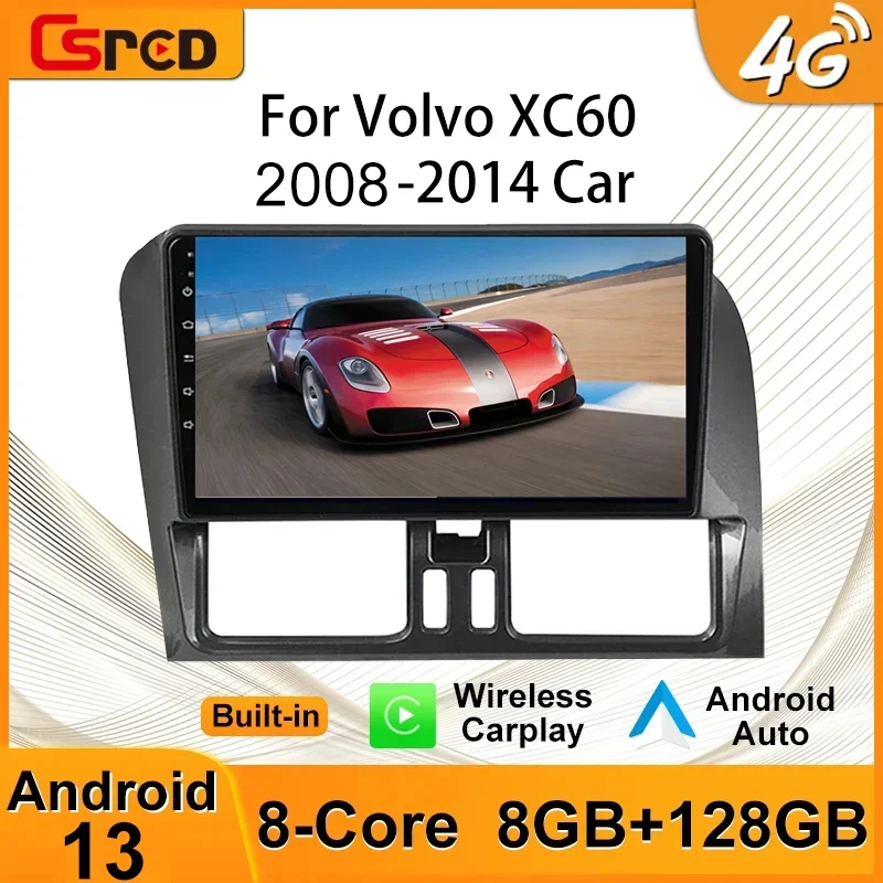 Csred Android 13 Bluetooth Autoradio Per Volvo Xc60 2008-2014 Lettore Multimediale Per Auto Navigazione Gps Unità Principale Lettore Video Stereo
