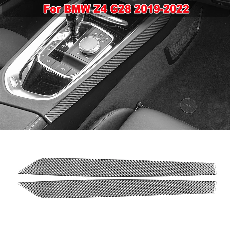 

Interior Real Carbon Fiber Center Control Gearshift Side Decoration Sticker For BMW Z4 G28 2019 2020 2021 2022 Car Accessories