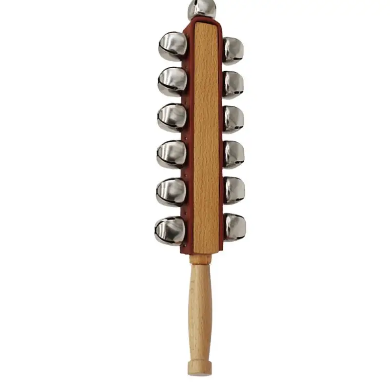 Wooden Hand Bells Percussion Instruments Jingle Bells Wooden Shaker Jingle 13 Bell Instruments Kids Musical Toy For Early
