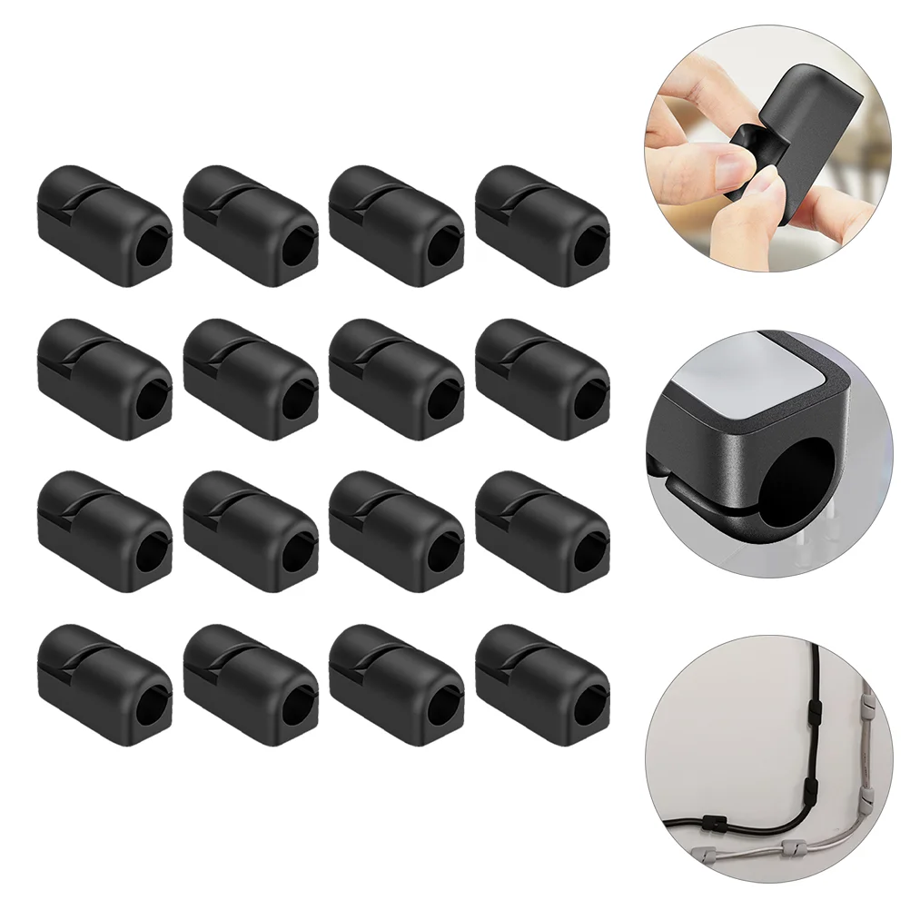 

20 Pcs Cable Retention Clip Charging Wire Clips Power Silicone Fixing Silica Gel Fixed Clamp Office Storage Clamps