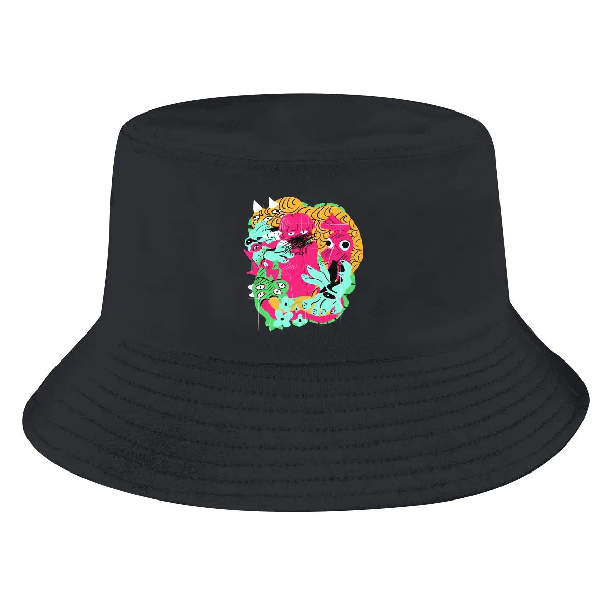 

Классическая Панама с изображением злых духов, летняя Двусторонняя Кепка с изображением персонажа из мультфильма «Железный психид» для мужчин и женщин, повседневная Кепка