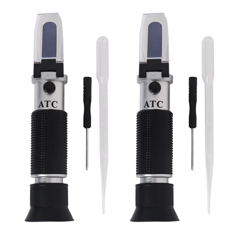 

Promotion! 2X Beer Wort And Wine Refractometer, Dual Scale - Specific Gravity 1.000-1.120 And Brix 0-32%, (Aluminum)