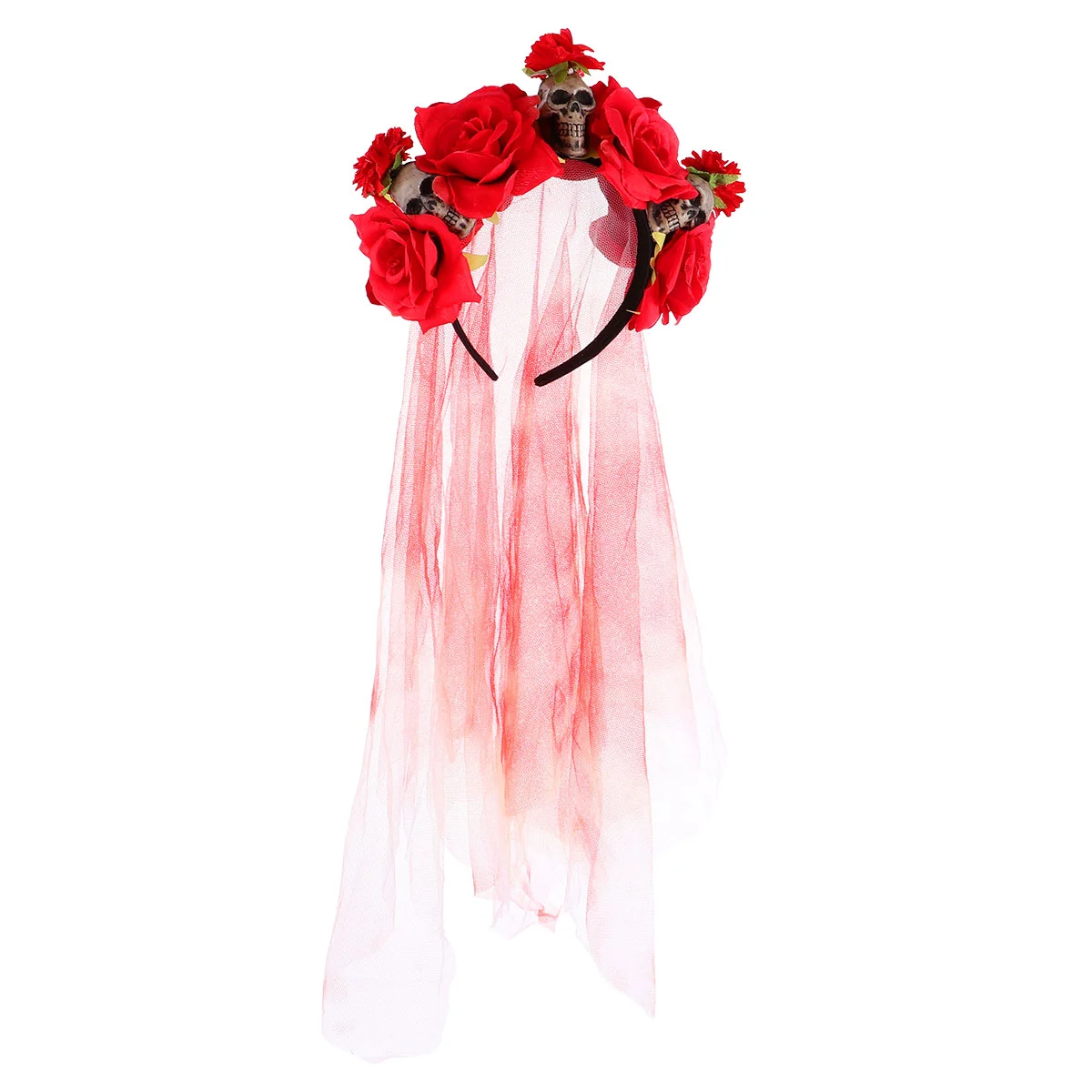 

Festive Halloween Skull Headband Rose Head Chic Hair Band Party Headwear