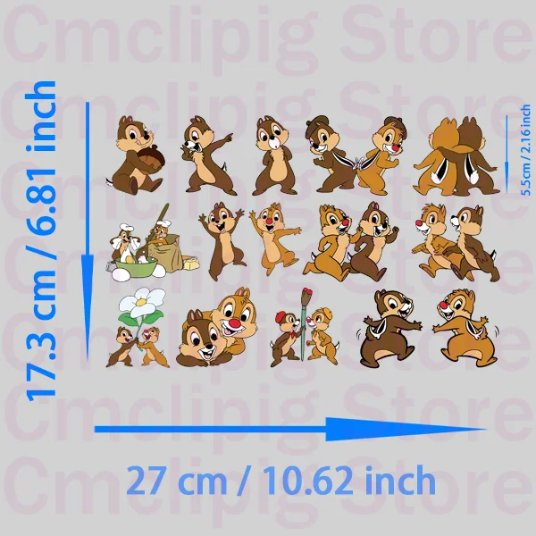 Embroidered Patches Clothing Patches Chip 'n' Dale iron on patches for clothes patch DIY children printing for T-shirt vinyl stickers stripes jeans