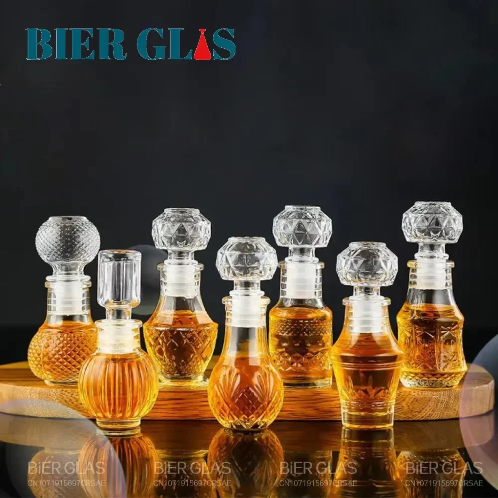Whiskey Liquor Bottle 50ml Cute Glass Dispenser Mini Alcohol Guest Gift Wedding Decanter Wine Pot Shot Jars Bar Set 5 10 15 Pcs