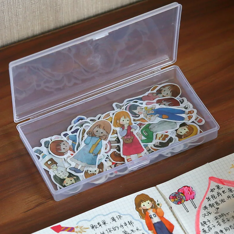Stationery Storage Box 1pc Scrapbook Storage Box for Stationery Stickers stationery organizer,desktop storage box,desktop storage kit,stationery storage box