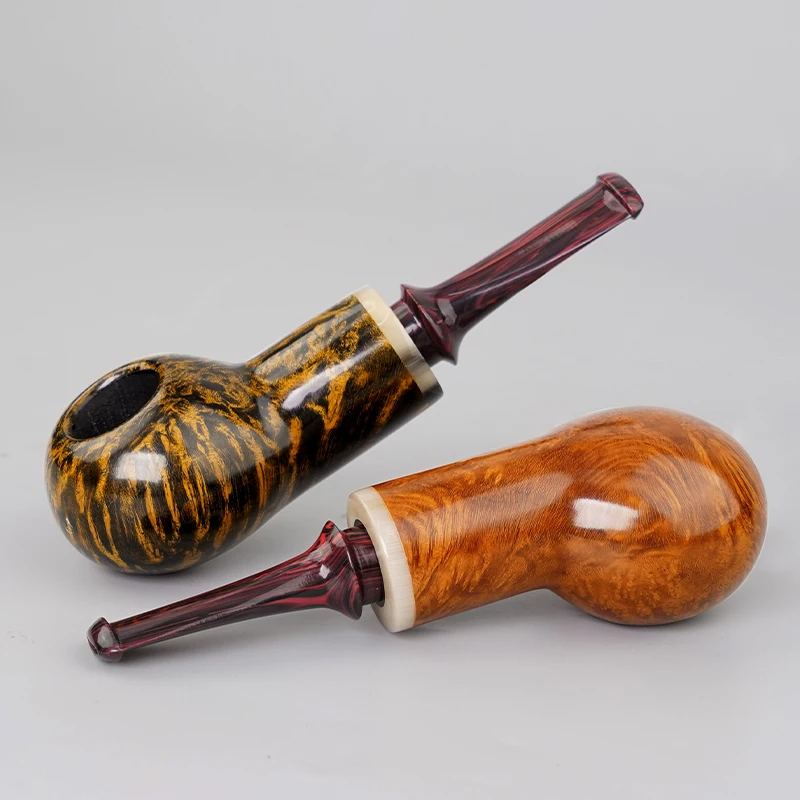 

Briar tobacco pipe，Straight handle warm nose pipe, space inside to facilitate smoke cooling, 3mm pipe channel，Color pipe mouth