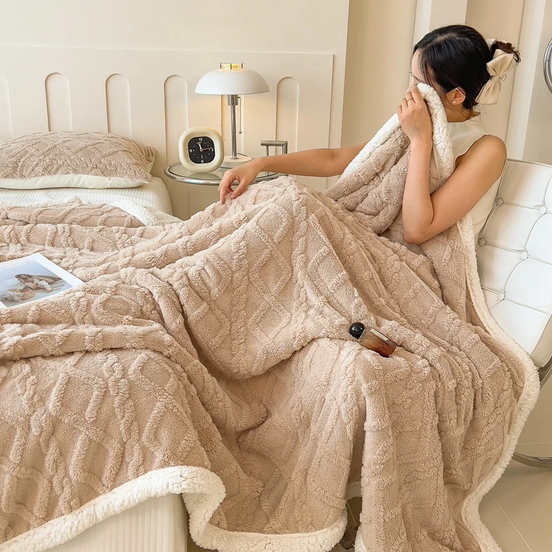 Twist Blanket for Bed Thermal Blanket King Queen Sherpa Fleece