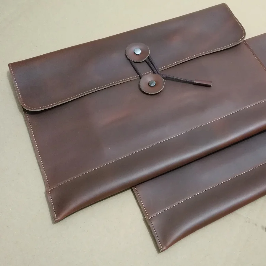 a4 senior genuine leather portable business office conference filing folder manager document bag briefcase portfolio padfolio